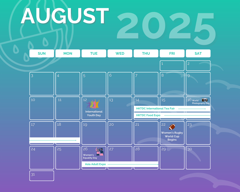 Marketing calendar for August 2025